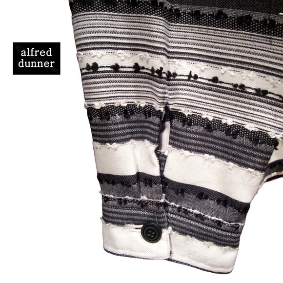 alfred dunner 3D-Textured Stripe Fabric Long Sleeve Shirt Jacket 16 - Picture 10 of 12